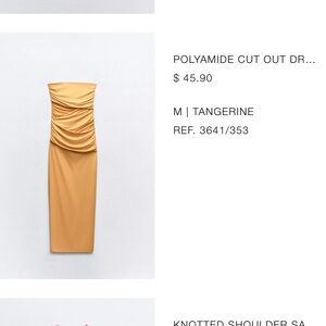 Zara Strapless Light Orange Dress